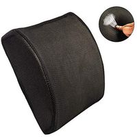 Memory Foam Lumbar Support Back Cushion Pillow for Pain Relief Computer/Office Chair, Car Seat, Recliner Adjustable - Black