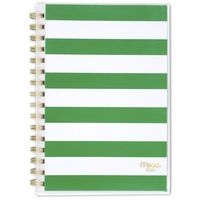 Mead 2019-2020 Weekly & Monthly Planner, 5-1/2" x 8-1/2", Small, Customizable, Simplicity, Green Stripe (1321S-201)