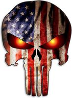 Punisher Skull American Flag Car Motorcycle Bicycle Skateboard Laptop Luggage Vinyl Sticker Graffiti Laptop Luggage Decals Bumper Stickers
