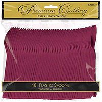 Amscan 8011.27 Premium Heavy Weight disposable-spoons, Full Size, Berry