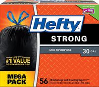Hefty Strong Multipurpose Large Trash Bags - 30 Gallon, 56 Count