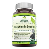 Herbal Secrets Black Cumin Seed Oil - 1000 Mg Per Serving,100 Softgels (Non-GMO) - New Improved Formula - Supports Cardiovascular & Digestive Function, Provides Healthy Immune Response*