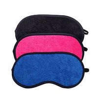 Sleep Mask Set Pack of 3, Microfiber Terry Cloth Lightweight Comfortable, Soft, Adjustable Eye Masks for Sleeping, Shift Work, Naps, Travel Night Blindfold Eyeshade for Men Women, Black/Blue/Pink