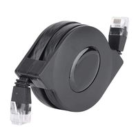 Adjustable Retractable Cat-6 10 Gigabit Ethernet Ultra Flat Retractable Cable Cat6 Ethernet Cable RJ45 Connectors for Travel, 1m / 3.3ft, 2m / 6.6ft Optional(6.6ft)