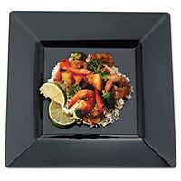 EMI Yoshi Koyal Square Dinner Plates, 10.75-Inch, Black, Set of 120