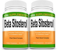 2 Bottles Beta Sitosterol 800mg Per Serving 180 Total Capsules Prostate Support KRK Supplements
