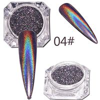 Hunputa Nail Art Powder,Sexy Chameleon Nail Mirror Powder Glitter Chrome Powder Art Decoration (Black)