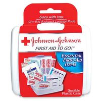 Johnson & Johnson Red Cross Mini First Aid To Go Kit, 12 Pieces, Plastic Case, EA - JOJ8295 Personal Healthcare / Health Care