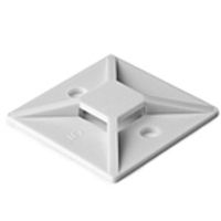 HellermannTyton MB3A10M4 Adhesive Bases, .14" Max tie width, .75'' Length/Width, .12'' Hole Dia., PA66, White, 1000/pkg