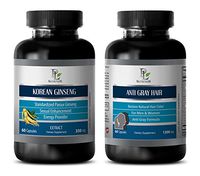 Male libido Enhancement - Korean Ginseng – Anti Gray Hair - Combo - stinging Nettle Extract - 2 Bottles (60+60 Capsules)