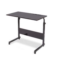 Soges 31.5 inches Side Table, Adjustable Movable with Tablet Slot Portable Laptop Stand for Bed Sofa, Black, ZS-05-3-80B