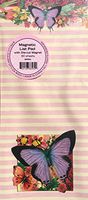Pooch & Sweetheart Magnetic List Pad with Die-cut Magnet ~ Purple Floral Butterfly 86563