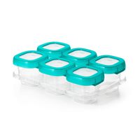 OXO Tot Baby Blocks Food Storage Containers, Teal, 2 Ounce
