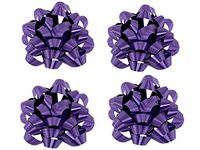 Worlds Purple Gift Wrap Bows,Satin Finish Confetti Bows-Christmas Ribbon Gift Bows 4" Inch (12 Pack)