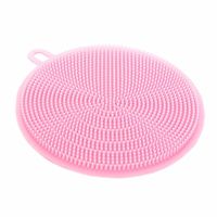 ORYOUGO Silicone Non Stick Dishwashing Brush,Multipurpose silicone sponges,Removal Cleaner Sponge Brush - Clean Kitchen Dishes Pot Pan Bowl and Wash Fruits and Vegetables,Pink