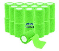24 - Pack, 3” x 5 Yards, Self-Adherent Cohesive Tape, Strong Sports Tape for Wrist, Ankle Sprains & Swelling, Self-Adhesive Bandage Rolls (Green)