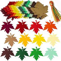 HERRA 120PCS Thanksgiving Blank Gift Tags Label Maple Leaves Party Favor Paper Tags Hanging Labels with String Name Place Cards Scrapbook Cards for Autumn, Thanksgiving, Wedding, Craft Presents