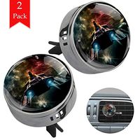Spaceship two gun black air freshener aromatherapy essential oil diffusers for car vent clip portable with four refill pads 1.33x1.83in