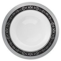 Posh Setting Royal Collection Combo Pack China Look White, Silver/Black Plastic Soup Bowls (Includes 1 Pack of 7.5" Soup Bowls A total of 10 Bowls) Fancy Disposable Dinnerware