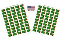 Made in USA! 100 Country Flag 1.5" x 1" Self Adhesive World Flag Scrapbook Stickers, Two Sheets of 50, 100 International Sticker Decal Flags Total (Zambia)