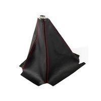 ixaer Car Shift Knob Cover-Universal Stitch/JDM Black PVC Leather Manual/Auto Shifter Shift Boot Cover