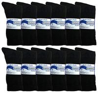 Yacht & Smith Loose Fit Non-Binding Soft Cotton Diabetic Crew And Ankle Socks, Bulk Value Pack