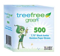 Bamboo Paper Straws Black Unwrapped 7.75" 4000 ct