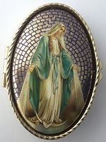 Our Lady of Miraculous Medal Golden Guilded Pill Box