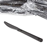 AmerCare Heavy Weight, Individually Wrapped Black Polypropylene Knives, Case of 1000