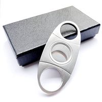 Katzs® Cigar Cutter - Stainless Steel Guillotine Cigar Cutter W/Black Gfit Box (Stainless Steel)