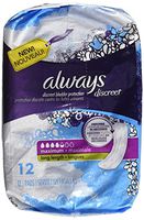Always Discreet Bladder Protection, Maximum, Long Length, 12 Pads
