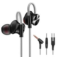 Taxil in-Ear Earphone Super Bass Sound Quality Music with Mic 3.5mm Stereo Earbud Magnetic Adsorption Noise Isolating Headset（Black）