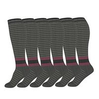 David accessories Compression Socks Unisex 6 Pairs 20-30 mmHg Medical Grade Stocking (Grey, S/M)