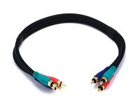 Monoprice 1.5ft 22AWG 3-RCA Component Video Coaxial Cable (RG-59/U) - Black