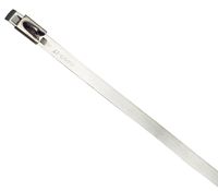 BAND-IT KE0338 Uncoated 316 Stainless Steel Ball-Lok Cable Tie, 5/16" Width, 10.2" Length, 0.010" Thick, 2.7" Maximum Diameter, Bag of 100