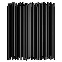 7.75 Inch Straight Drinking Straws (250 Straws) (7.75 Inch x 0.21 Inch) (Black)