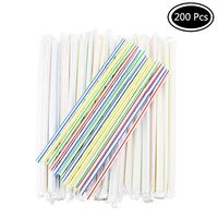 Faxco 200Pcs Flexible Plastic Straws with Individual Package,Bendable Straws,Disposable Bendy Straws,Flexible Plastic Drinking Straws for Cocktail,Juices, Shakes, Smoothies, Party Supplies Decor
