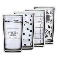 Snorda Portable Reusable Leakproof Food Storage Bag (Pack of 4) - Eco, Non-Toxic, for Refrigerator and On The Go Food Storage - Prevent Bag Smell, Keep Food Fresh