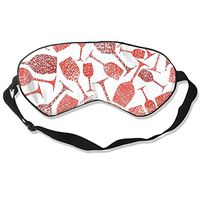 100% Silk Sleep Mask Eye Mask Wine Glass Pattern Soft Eyeshade Blindfold with Adjustable Strap for Sleeping Travel Work Naps Blocks Light
