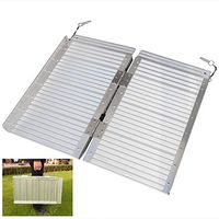 Hommoo Wheelchair Ramp Threshold Ramp,2ft Portable Aluminum Foldable Scooter Ramp Loading Ramp for Home Steps Stairs Doorways Pet,with Carrying Handle