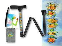 Foldable Walking Cane Women Men Collapsible Lightweight Sunflower Pattern BFunkyMobility