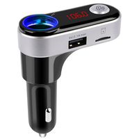 Auledio FM Transmitter, Wireless in-Car Bluetooth Radio Adapter Car Kit with USB Car Charger and Hands-Free Calling for iPhone 7, Samsung S8 Smartphones and More
