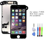Premium Screen Replacement Compatible with iPhone 7 Plus 5.5 inch Full Assembly - LCD 3D Touch Display digitizer with Front Camera, Ear Speaker and Sensors, Compatible with All iPhone 7 Plus (Black)