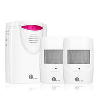 Motion Sensor Alarm Detector, 1byone Wireless Driveway Alarm 300 FT Range Extra Loud Chimes Home Security Alert System with 1 Receiver 2 Weatherproof Infrared Sensors Protect Indoor/Outdoor Property