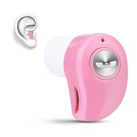 Mini Invisible Bluetooth Earbud,V4.1 Stereo Wireless Bluetooth Earphone with Built-in Mic,Sports Noise Cancelling in-Ear Headphone for iPhone Samsung and Other Android Phones (Pink)