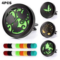 4PCS 30mm Car Essential Oils Diffuser Stainless Steel Car Aromatherapy Diffuser Vent Clip+64pcs Refill Pads (4Pack)