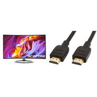 Sceptre C248W-1920R 24" Curved 75Hz Gaming LED Monitor Full HD 1080P HDMI DisplayPort VGA Speakers Ultra Thin Metal Black & AmazonBasics High-Speed 4K HDMI Cable, 6 Feet, 1-Pack