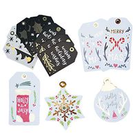 STOBOK 48pcs Christmas Gift Tags Xmas Holiday Gift Label Tags Christmas Gift Wrapping Labels Tags