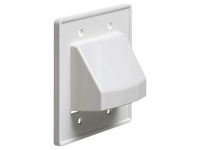Monoprice Reversible 2-Gang Low Voltage Scoop Wall Plate White for Home Theater and Cable Management