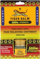 Tiger Balm helping to relieve muscle soreness and stiffness. - Tiger Balm Pain Relieving Ointment, Non-Staining, Ultra Strength, 0.63 Ounces (Pack of 2)